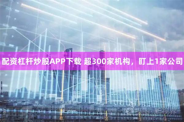 配资杠杆炒股APP下载 超300家机构，盯上1家公司